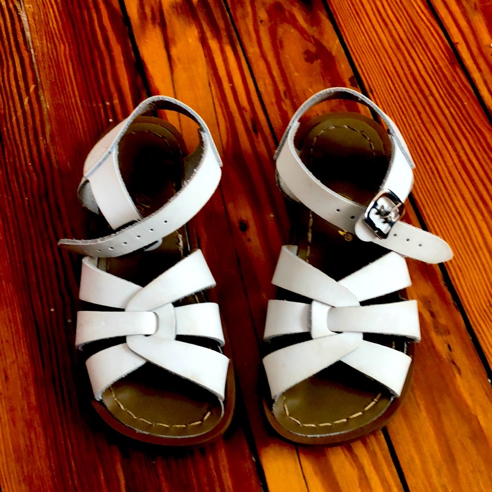White Saltwater sandals
